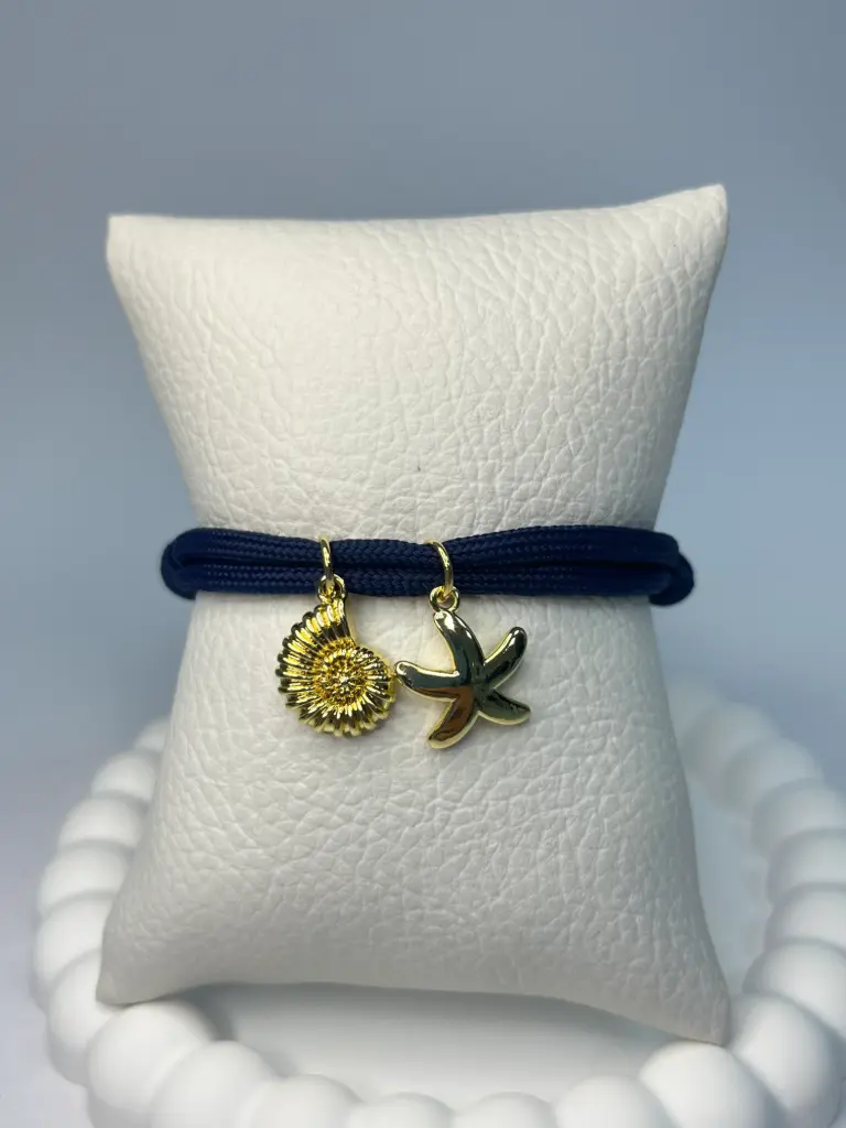 [ZIBA-033] Pulsera Azul con Dije FE Dorado