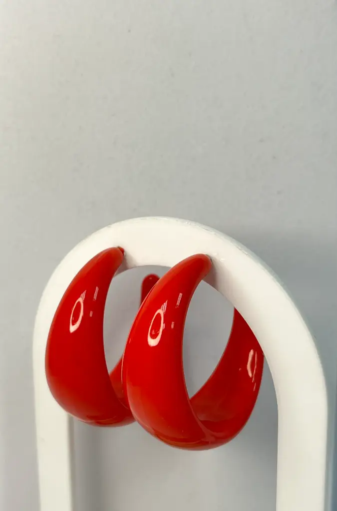 [ZIBA-039] Zarcillos Acrílicos Rojos