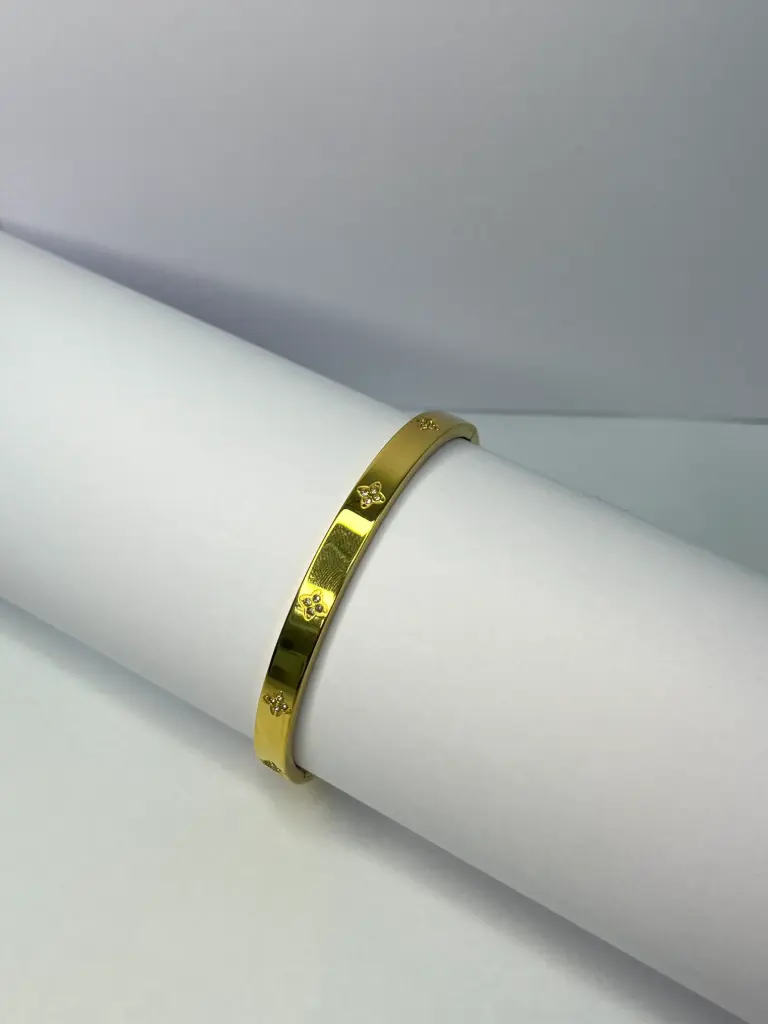 [ZIBA-028] Pulsera Dorada con Cristales Incrustados